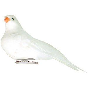 NWT Bronners White Dove 2" x 3" Clip-on Ornament-bird-Love-Decor-Wedding-Holiday
